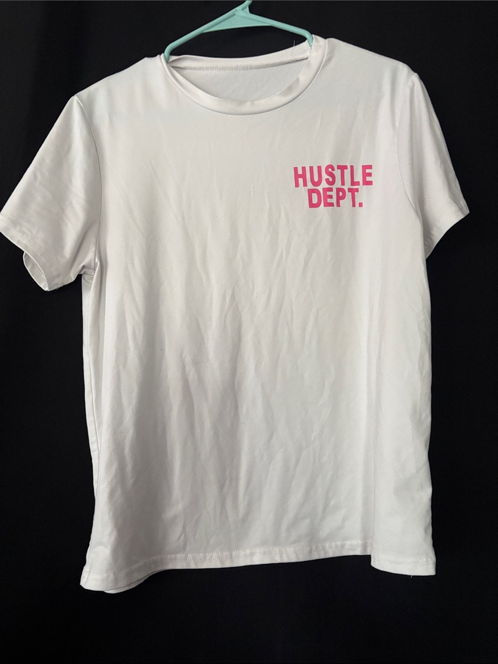 Hustle Dept. Women’s White Graphic T-Shirt - Pink Print